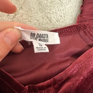 Velvet long sleeve puff sleeves